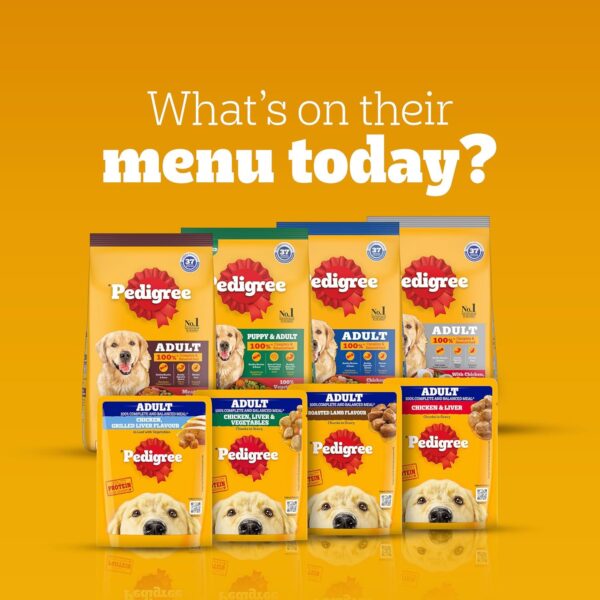 Pedigree Adult & Puppy Dry Dog Food, 100% Vegetarian, 2.8 kg, Contains 37 Essential Nutrients, 100% Complete & Balanced Food for Adult Dogs