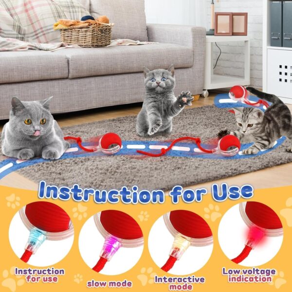 Flexi Madhav Interactive Cat Toy – Cat Toys for Indoor Cats Smart Silicone Rolling Ball with Tail,Bird Sound,Obstacle Avoidance and Motion Activated,Kitten Puzzle Toys (Red)