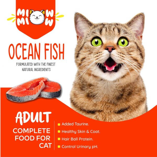 TAIYO Miow Miow Adult Cat Food, Ocean Fish Flavour, 1Kg + 200g Free | Dry Cat Food, Complete and Balanced Diet, Formulated with Finest Natural Ingredients, Vitamins and Minerals