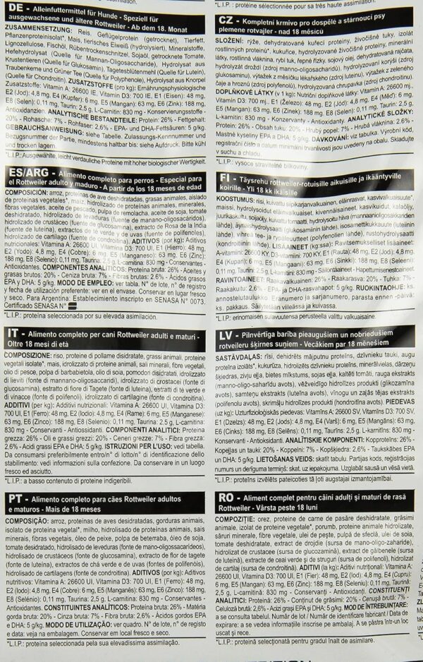 Royal Canin Rottweiler Adult 3 kg back cover