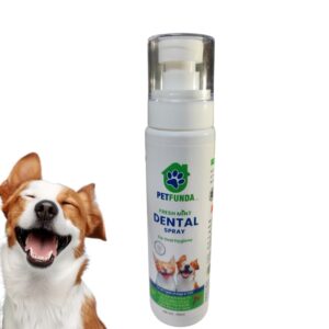 PetFunda Fresh Mint Dental Spray for Dogs & Cats| Enriched with Mint & Clove Extract | Reduces Plaque & Tarter | Paraben-Free, Alcohol Free | Pet Oral Hygiene | 100ml