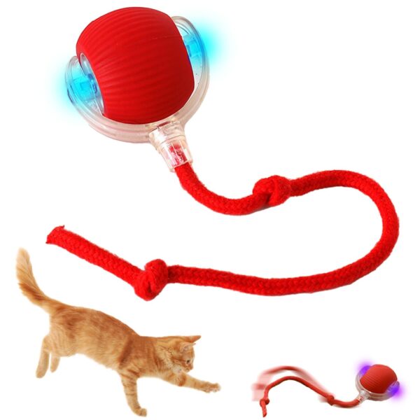 Agirav Tails Cat Toys,Agile Moving Cat Ball with Elastic Mesh Tail,Interactive Cat Toys for Indoor Cats,Motion Activated,Ultra-Fast Kitten Toys