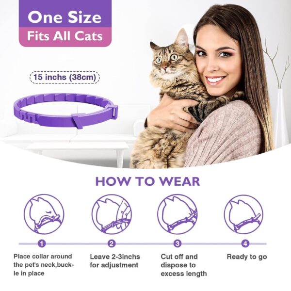 Taily Tails Cat Calming Collar – Pheromone Calming Collar for Cat Anxiety Relief – 60-Day Long-Lasting Waterproof & Adjustable – Stress & Behavior Control