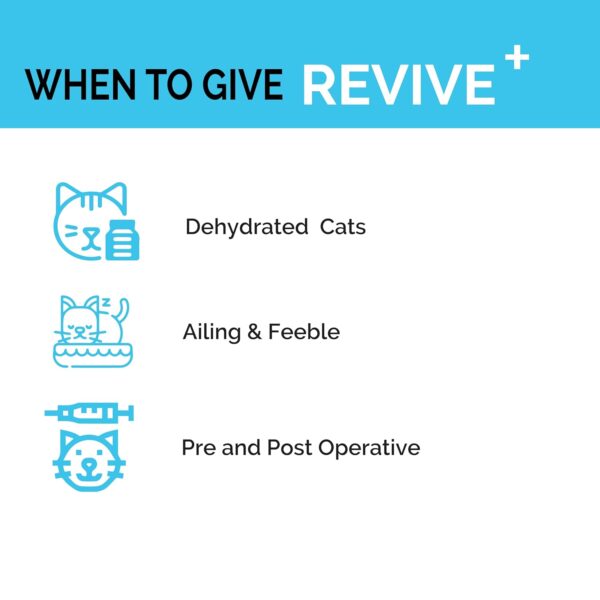 Goofy Tails Feline Revive+ (100Mlx3Pack) Rapid Rehydration Liquid, ORS for Cats, Recovery Diet Cat Supplement, Boosted with Amino Acids, Electrolytes, Prebiotics, Bone Broth and Collagen for Cats