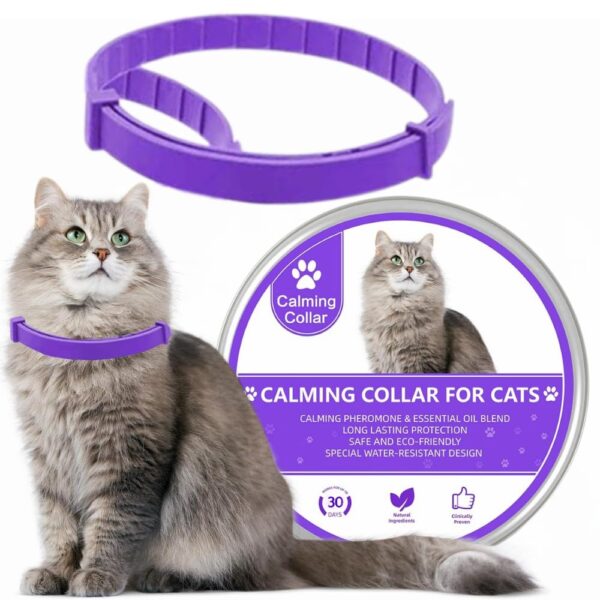 Taily Tails Cat Calming Collar - Pheromone Calming Collar for Cat Anxiety Relief - 60-Day Long-Lasting Waterproof & Adjustable - Stress & Behavior Control