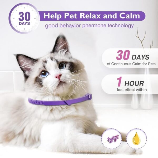 Taily Tails Cat Calming Collar – Pheromone Calming Collar for Cat Anxiety Relief – 60-Day Long-Lasting Waterproof & Adjustable – Stress & Behavior Control