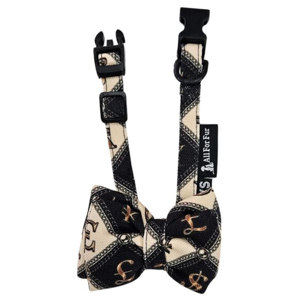 All For Fur Cat & Puppy Bow Tie (XS) | Adjustable Collar Strap | D-Ring for Leash Attachment | Bowtie with Collar | Luxury Dog Accessories | Bow for Cats & Pups | Money Mafia
