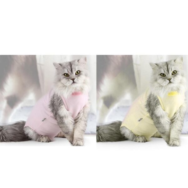 CALANDIS 2Pcs After Shaving Recovery Suit for Cat Dog Pink & Yellow L | Cat Supplies