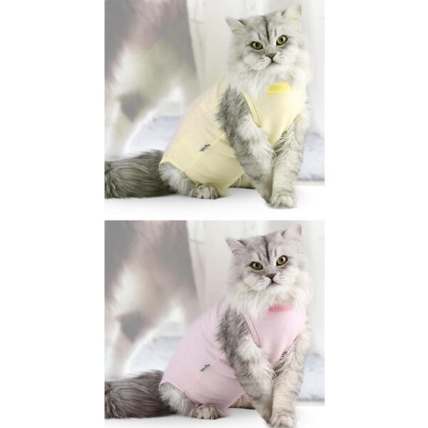 CALANDIS 2Pcs After Shaving Recovery Suit for Cat Dog Pink & Yellow L | Cat Supplies