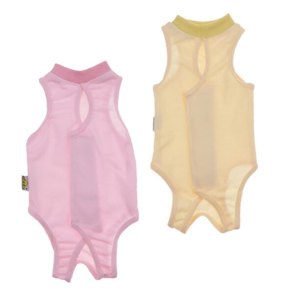 CALANDIS 2Pcs After Shaving Recovery Suit for Cat Dog Pink & Yellow L | Cat Supplies