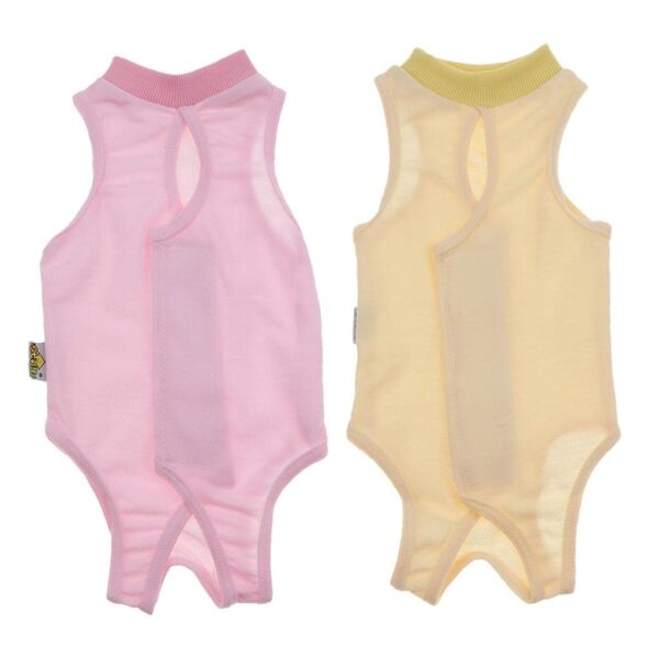 CALANDIS 2Pcs After Shaving Recovery Suit for Cat Dog Pink & Yellow L | Cat Supplies
