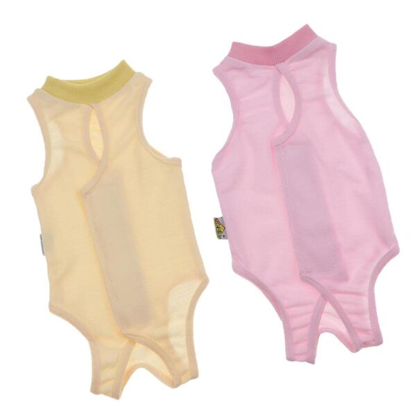 CALANDIS 2Pcs After Shaving Recovery Suit for Cat Dog Pink & Yellow L | Cat Supplies