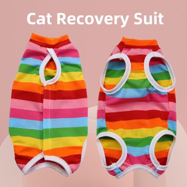 ZIBUYU Dog and Cat Summer Vest Dress XL, Rainbow Stripe(Chest 40cm Length 35 cm) Recovery Suit, Comfortable Pet Clothing, Stylish Protector for Surgery, Outdoor, Easy Fit, 1 Pc