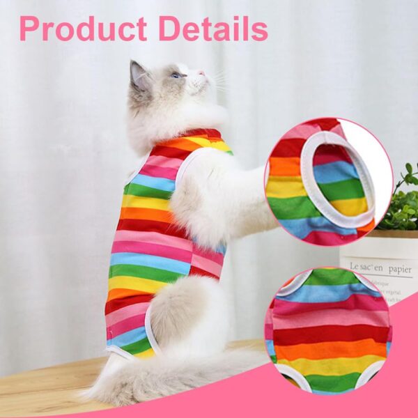 ZIBUYU Dog and Cat Summer Vest Dress XL, Rainbow Stripe(Chest 40cm Length 35 cm) Recovery Suit, Comfortable Pet Clothing, Stylish Protector for Surgery, Outdoor, Easy Fit, 1 Pc