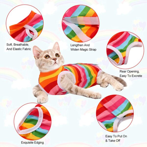 ZIBUYU Dog and Cat Summer Vest Dress XL, Rainbow Stripe(Chest 40cm Length 35 cm) Recovery Suit, Comfortable Pet Clothing, Stylish Protector for Surgery, Outdoor, Easy Fit, 1 Pc