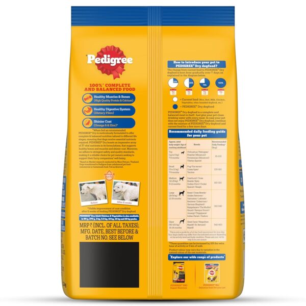 Pedigree Adult Dry Dog Food, Chicken & Vegetables, 20kg Pack