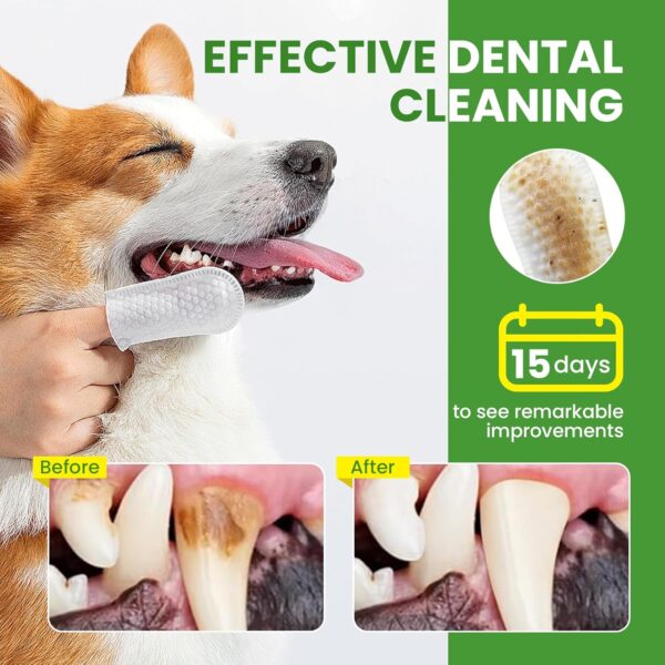 BuddyCheer Dog Teeth Cleaning Wipes, Pet Dental Finger Wipes for Dogs’ Teeth, Dog Finger Toothbrush Wipes to Reduce Tartar Buildup, Freshen Breath Disposable Dental Wipes for Dogs- Mint- 50 Count