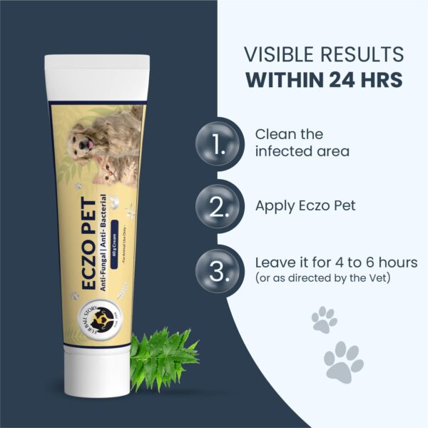 FUR BALL STORY Eczo Pet Ayurvedic Cream for Dogs & Cats 60g | Herbal Ointment with Neem & Bakuchi | Treats Fungal & Bacterial Infections, Itching, Ringworm, Eczema | Vet Recommeded