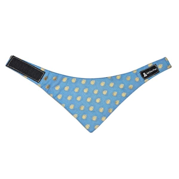 All For Fur Cat & Puppy Bandana | Adjustable Velcro Closure | Adjustable Cotton Bandana/Scarf | Luxury Dog & Cat Accessories | Bandana/Scarf for Cats & Puppies (XS) | Ethnic Blue
