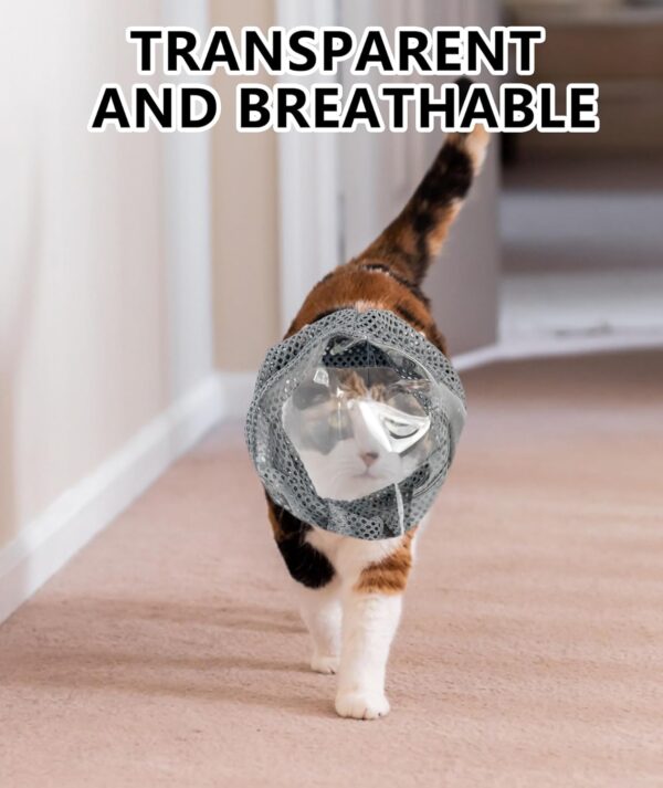 Cat Face Cover, Anti Bite Cat Mask for Grooming, Breathable Mesh Cat Helmet for Active Cats, Adjustable Cat Mouth Mask for Fine and Style, Fits Cats Under 7.5kg
