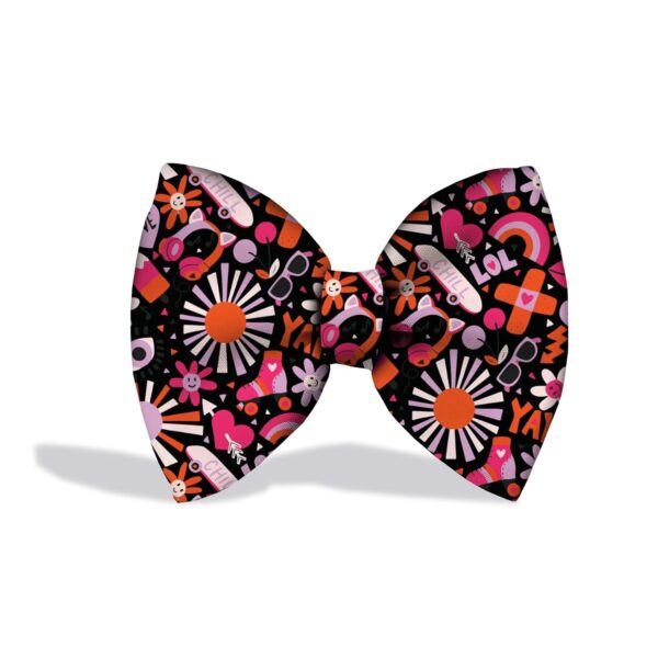 PawsIndia Pattern Bow Tie for Dogs and Cat (Small, Pop Funk)