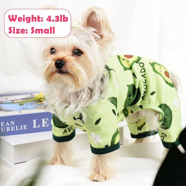 KUTKUT Polycotton Blend Dog Cat Bodysuit Pjs Spring Summer Autumn Dog Clothes For Puppies Small Dogs Kitten Girl-Boy,Pet Jammies Outfit (Size:M,Chest:40Cm,Length:30Cm,Multicolor,1 Count)
