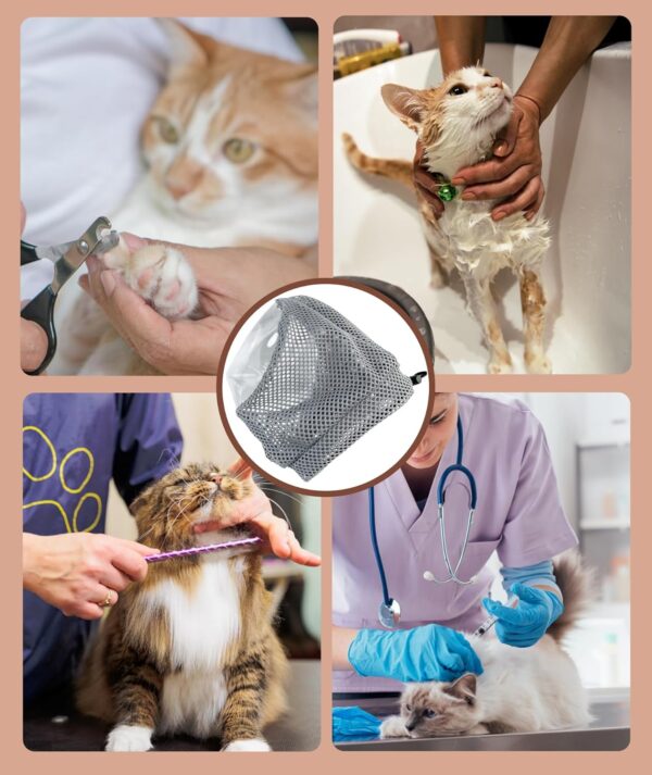 Cat Face Cover, Anti Bite Cat Mask for Grooming, Breathable Mesh Cat Helmet for Active Cats, Adjustable Cat Mouth Mask for Fine and Style, Fits Cats Under 7.5kg