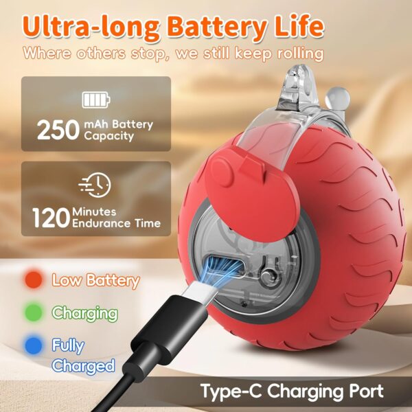 UPSKY Interactive Cat Toy Ball for Indoor Cats, Automatic Moving Electric Rolling Cat Ball Toy, 3-Speed Modes Smart Kitten Toys with Sounds, USB Rechargeable for Bored Kittens/Adult Cats