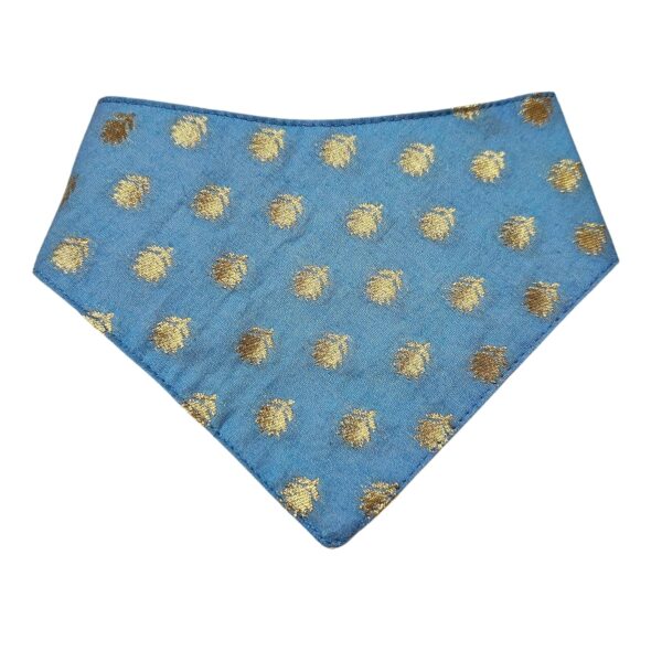All For Fur Cat & Puppy Bandana | Adjustable Velcro Closure | Adjustable Cotton Bandana/Scarf | Luxury Dog & Cat Accessories | Bandana/Scarf for Cats & Puppies (XS) | Ethnic Blue