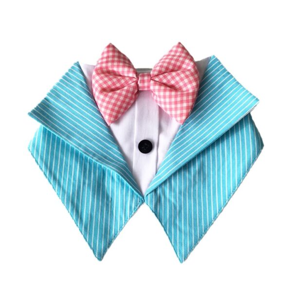 DOG-O-BOW Cotton Aqua Stripe Tuxedo Vest Bandana (Xl,Blue,Dogs,1 Count)