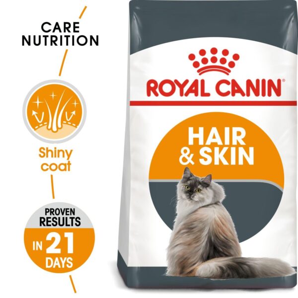 Royal Canin Skin & Hair Care for Adult Cats, 400 Grams, Dry Food with Added Amino Acids, Vitamins, and Omega 3 and 6, Supports Healthy Skin and Shiny Coat, Proven Results in 21 Days