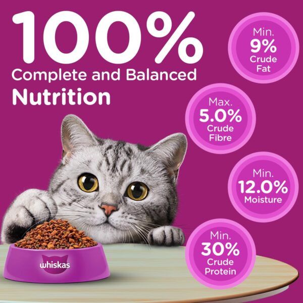 Whiskas Adult (1+ Years) Dry Cat Food, Mackerel Flavour, 7 kg, Contains 41 Essential Nutrients, Complete & Balanced Nutrition for Adult Cats