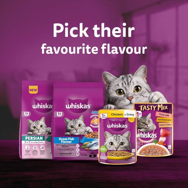 Whiskas Adult (1+ Years) Dry Cat Food, Mackerel Flavour, 7 kg, Contains 41 Essential Nutrients, Complete & Balanced Nutrition for Adult Cats